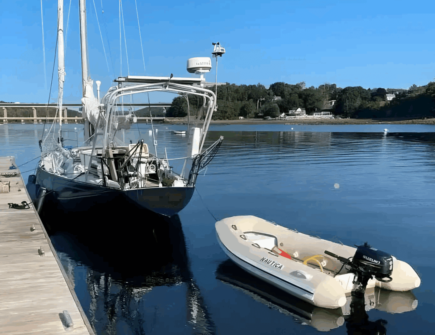 Catalina 38 sailboat & dinghy